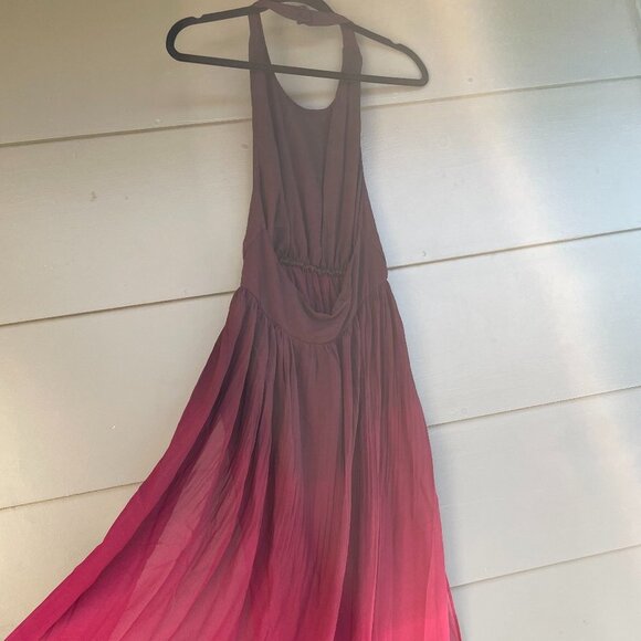 Purple to Red ombre Flowy backless maxi dress XL by Zaful - Picture 5 of 8